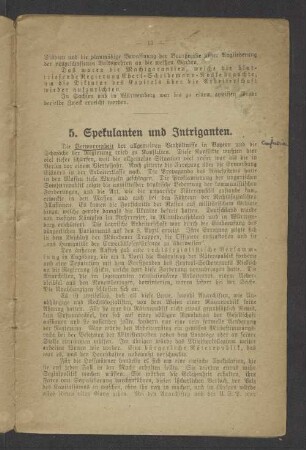 5. Spekulanten und Intriganten