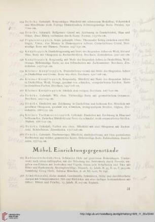 Möbel, Einrichtungsgegenstände (Nr.267-330)