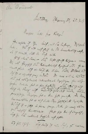 Brief von Heinrich Maier an Wilhelm Bousset, Heidelberg, 25.7.1919
