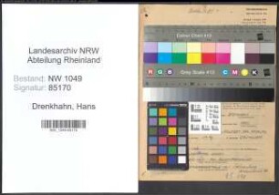 Entnazifizierung Hans Drenkhahn , geb. 26.09.1887 (Architekt)