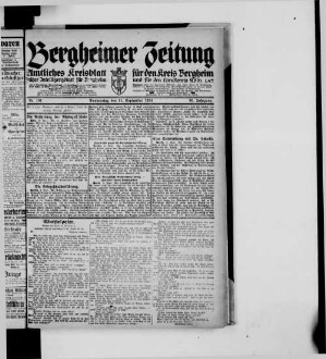 Bergheimer Zeitung. 1905-1943