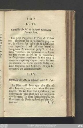 LIV. Caractére de M. de Charost Duc & Pair.
