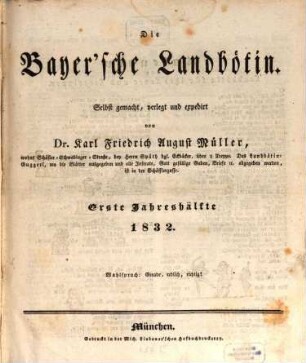 Bayerische Landbötin. 1832, 1