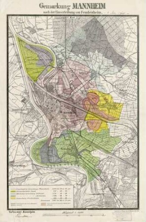 Gemarkung Mannheim nach der Einverleibung von Feudenheim