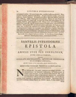 Epistola ad Amicos Svos Per Germaniam