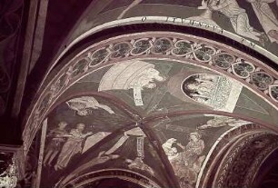 Die drei Jünglinge im Feuerofen, Martyrium der heiligen Justina und Cyprian (Westkappe) Daniel in der Löwengrube (Südkappe)