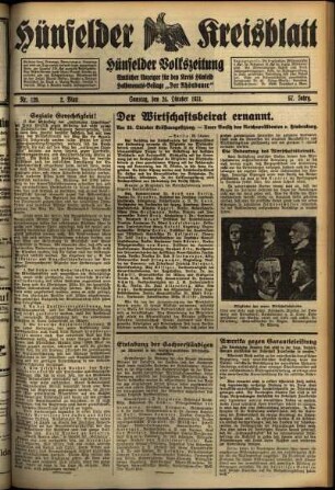 Zweite Ausgabe vom Samstag, den 24. Oktober 1931.
