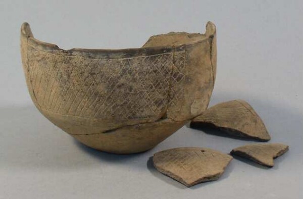 Fragments of a clay bowl