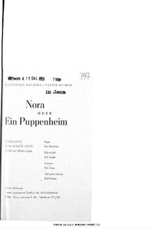 Nora oder Ein Puppenheim