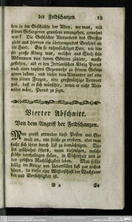 Vierter Abschnitt. Von dem Angriff der Feldschanzen
