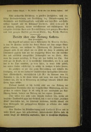 Bericht über eine Rettung Luthers