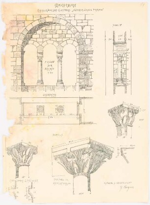 Skizzenheft SS 1902: Kloster Unserer lieben Frauen, Magdeburg: Details von Kreuzgang, Kapitelle
