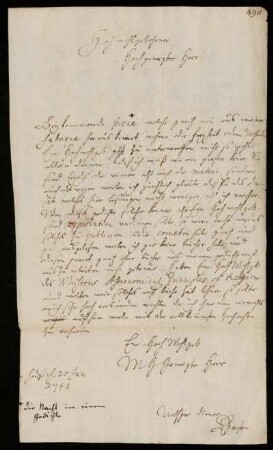 Brief von Christian Ludwig Gersten an Johann Friedrich von Uffenbach, Gießen, 30.1.1748