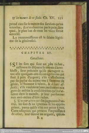 Chapitre XV. Caracteres