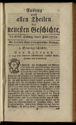 VI. Stück. Coburg, den 6. Febr. 1751.