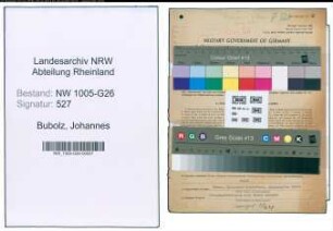 Entnazifizierung Johannes Bubolz , geb. 15.09.1909 (Regierungsrat)