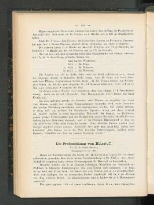Die Probeziehung von Holzstoff.
