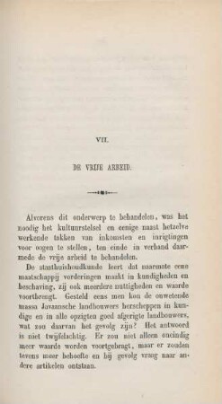 VII. De vrije arbeid