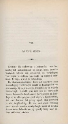 VII. De vrije arbeid