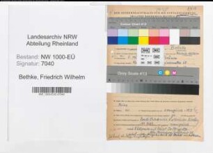 Entnazifizierung Friedrich Wilhelm Bethke, geb. 05.03.1902 (Polizeibeamter)