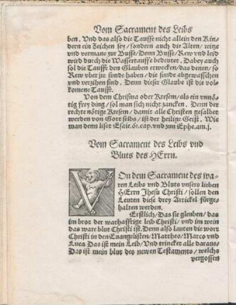 Vom Sacrament des Leibs vnd Bluts des Herrn.