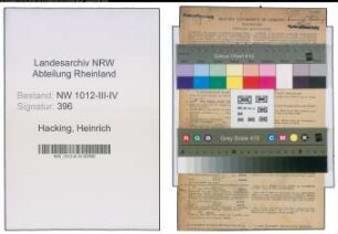 Entnazifizierung Heinrich Hacking , geb. 10.04.1903 (Gastwirt)