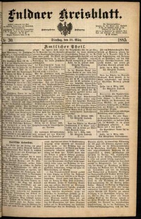 Ausgabe vom Dienstag, den 10. März 1885.