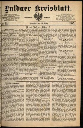 Ausgabe vom Dienstag, den 10. März 1885.