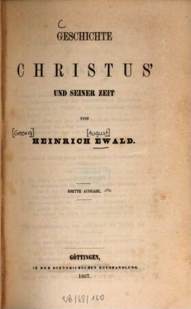 Geschichte Christus' und seiner Zeit