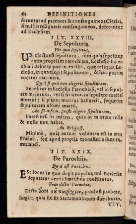 62-70, Tit. XXIX. De Parochiis. - Tit. L. Ne Clerici vel Monachi saecularibus negotiis se imisceant.