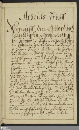 Bl. 67-76r. Articuls Brief