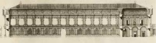 Matthäus Daniel Pöppelmann: Entwurf für den Neubau des Dresdner Schlosses, um 1706 : 1. Vorentwurf, Ausschnitt: Längsschnitt des Reithauses (?)