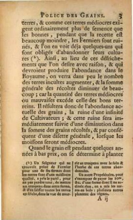 Réflexions sur la police des grains