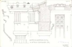 Eckert, Georg; München; Studienarbeiten - Gebälk - u. Deckenbildung im attisch - dorischen Stil (Schnitte, Details)