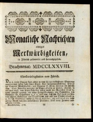 Brachmonat, MDCCLXXVIII