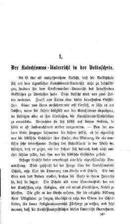 Der Katechismus-Unterricht in der Volksschule