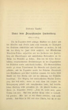 Siebentes Kapitel. Unter dem Staatskanzler Hardenberg. 1810-1815