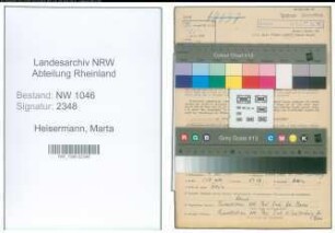 Entnazifizierung Marta Heisermann , geb. 04.11.1900 (Postsekretaerin)