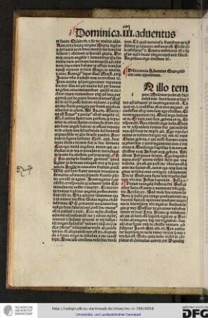 Dominica tertia adventus evangelium cum expositione.