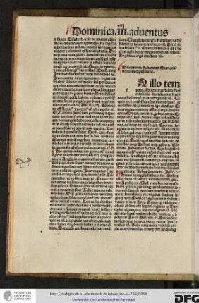Dominica tertia adventus evangelium cum expositione.