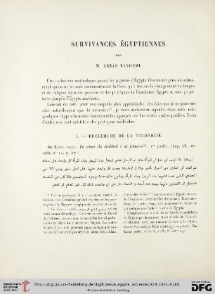 3: Survivances égyptiennes