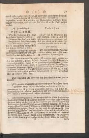 E. Hochwürdiges Dom-Capitul. XV) Die Obligation seye Kraft ihres eigenen Innhalts, ...