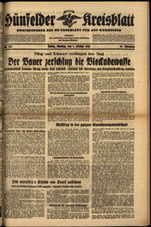 Ausgabe vom Montag, den 05. Oktober 1942.