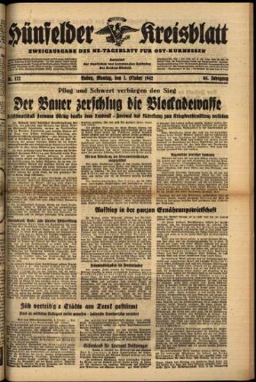 Ausgabe vom Montag, den 05. Oktober 1942.