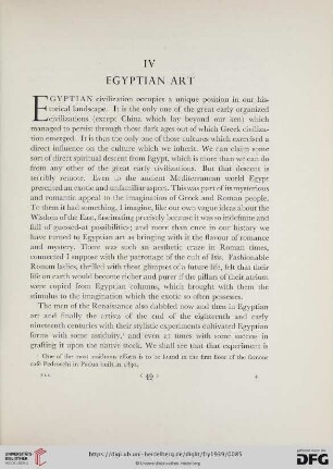 IV Egyptian Art