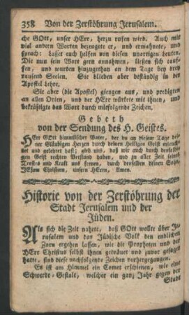 Historie von der Zerstöhrung der Stadt Jerusalem und der Juden
