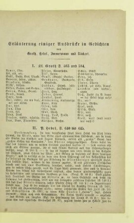 Erläuterung einiger Ausdrücke in Gedichten