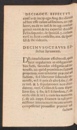 Decimus Octaus Effectus Iuramenti.
