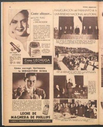 Inauguración del paraninfo de la Universidad Nacional del Litoral [Fotografías]