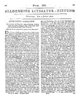 Lichtenberg, G. C.: Vermischte Schriften. etc. (Beschluß der im vorigen Stück abgebrochenen Recension)